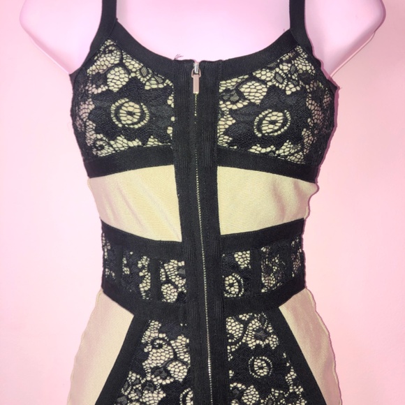 bebe bandage dress lace and beige - Picture 5 of 12